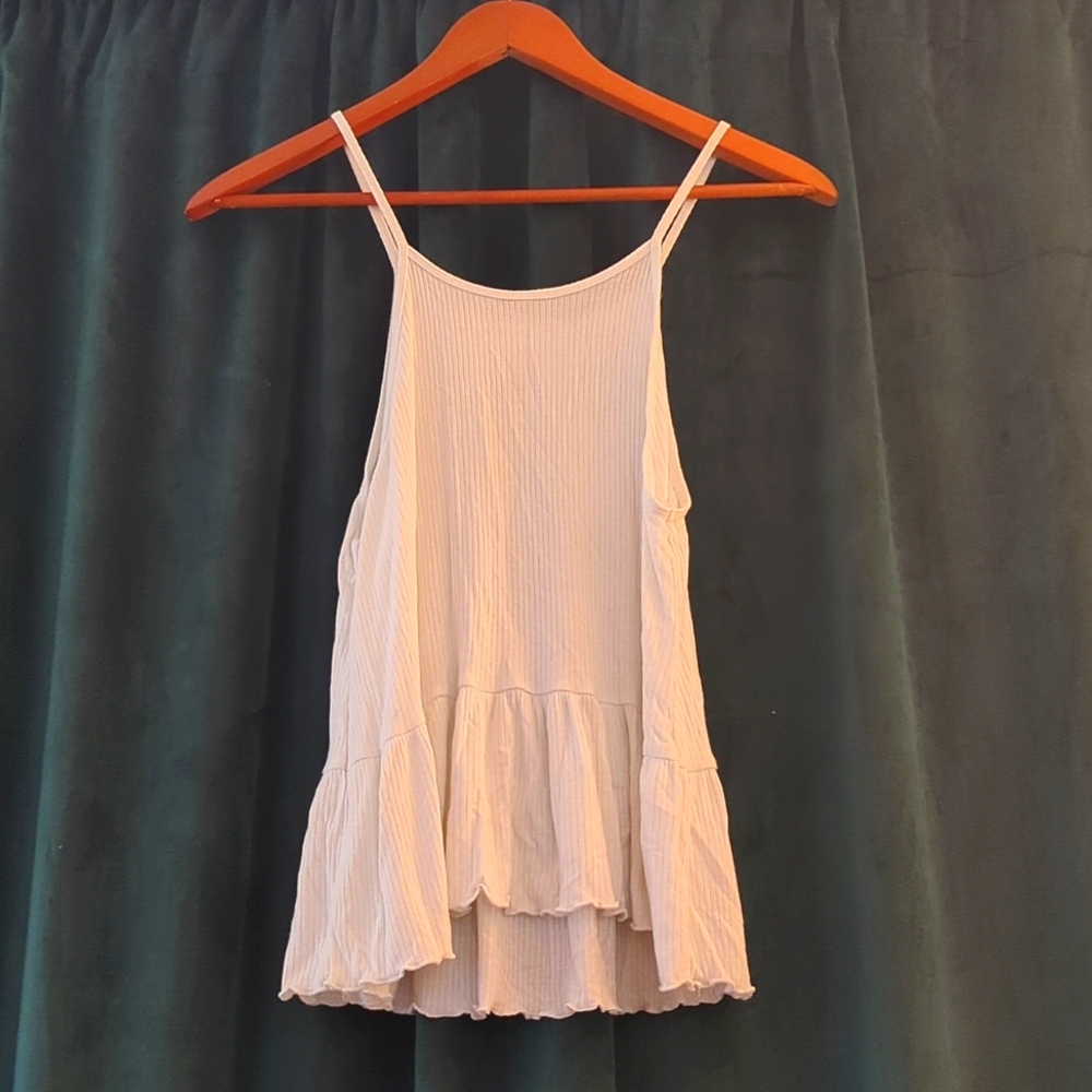 American Eagle XS rib tank in white.